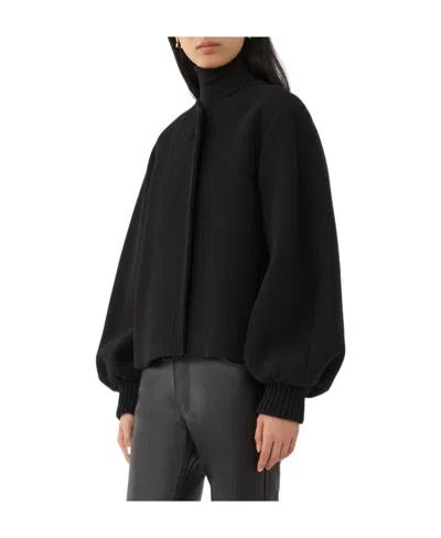 Chloé Lantern Sleeve Wool Jacket In Black