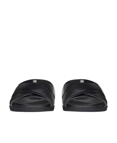 Givenchy 4g Plaque Flat Sandals In Black