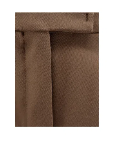 Max Mara Solid Color Casual Pants In Brown