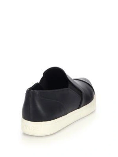 Shop Vince Paeyre Leather Skate Sneakers In Black
