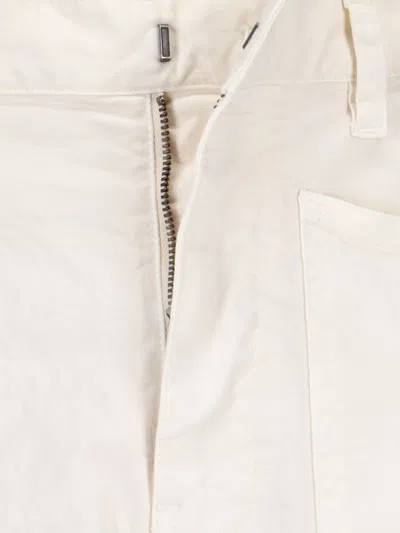 Nili Lotan Shon Cotton And Linen-blend Twill Tapered Pants In White