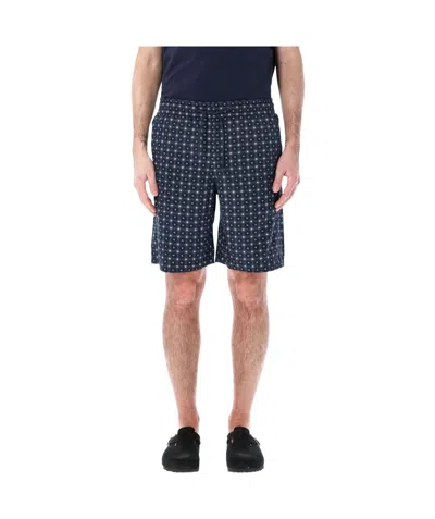 A.p.c. Vincento Geometric-pattern Shorts In Black