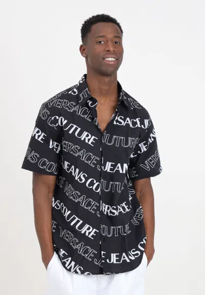 Versace Jeans Patterned Shirt In Black