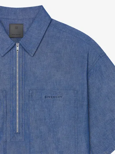 Givenchy Overshirt In Denim Chambray In Blue