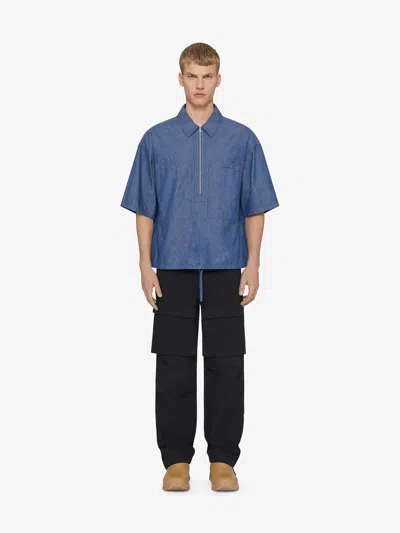Givenchy Overshirt In Denim Chambray In Blue