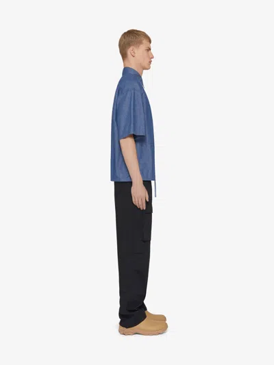 Givenchy Overshirt In Denim Chambray In Blue