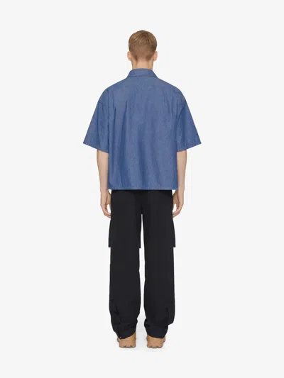 Givenchy Overshirt In Denim Chambray In Blue