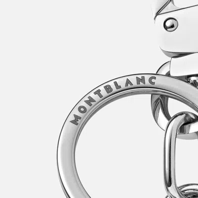 Montblanc Logo Engraved Keyring In Silver