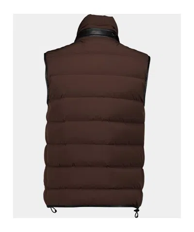 Tom Ford Sleevless Down Vest In Brown