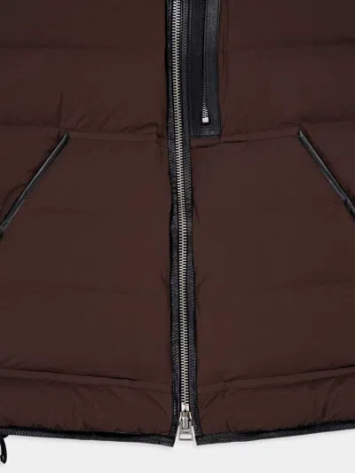 Tom Ford Sleevless Down Vest In Brown