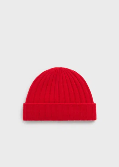 Totême Ribbed Cashmere Beanie In Red