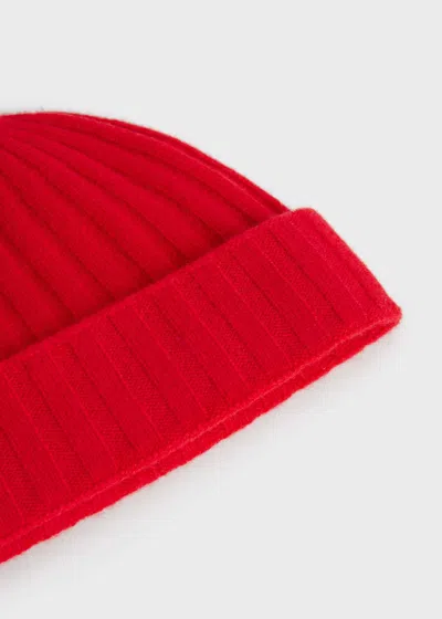 Totême Ribbed Cashmere Beanie In Red