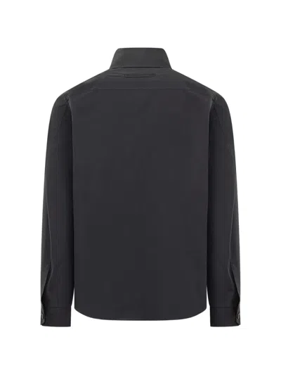 Zegna Blue Regular Solid Shirt In Black
