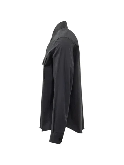 Zegna Blue Regular Solid Shirt In Black