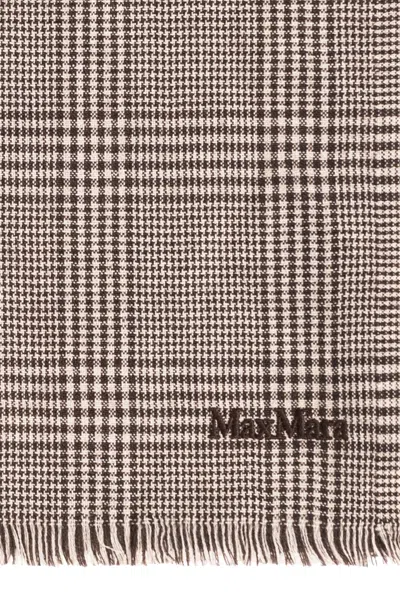 Max Mara Plaid Scarf In Brown