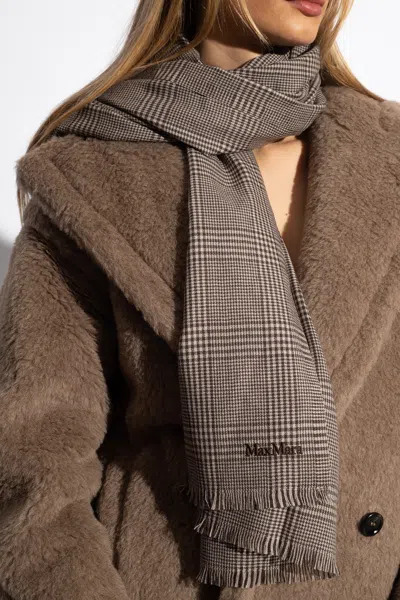 Max Mara Plaid Scarf In Brown