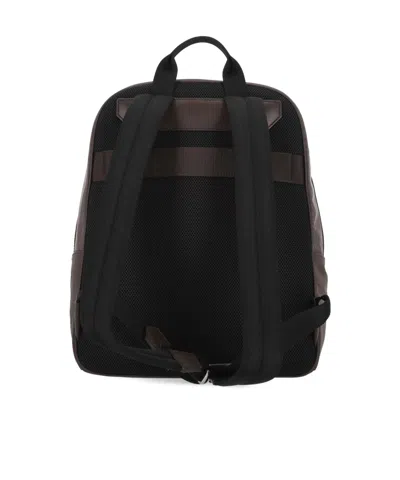 Bally Code Stripe-detail Backpack In Brown
