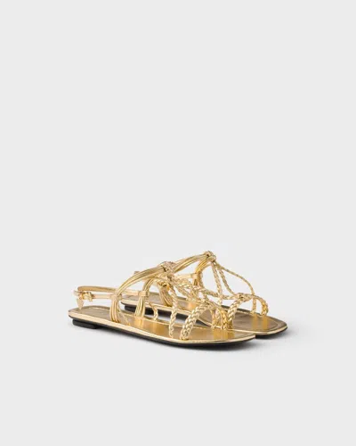 Prada Sandals In Gold