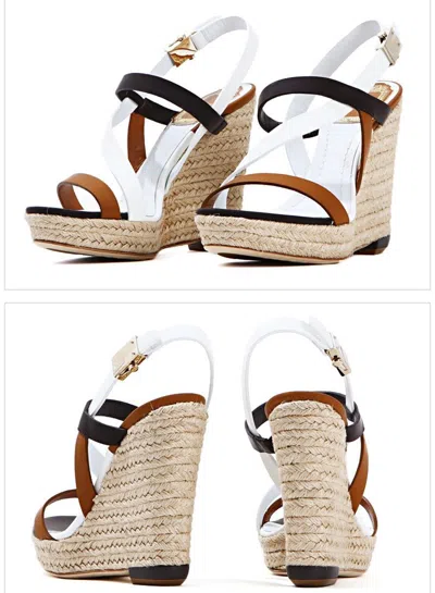 Dior Wedge Sandals With Straps In Multi