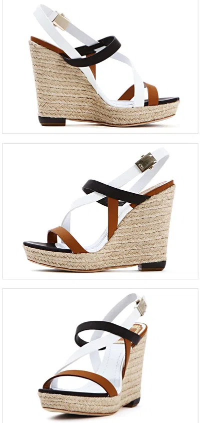 Dior Wedge Sandals With Straps In Multi