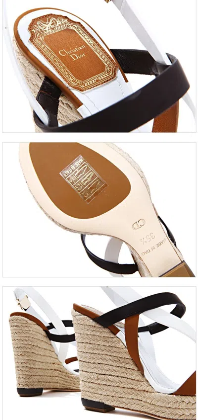Dior Wedge Sandals With Straps In Multi