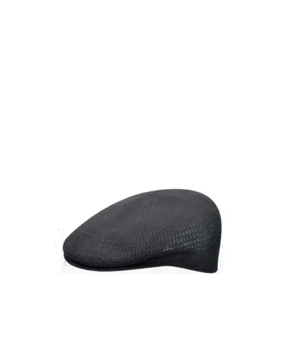 Kangol Logo Flat-topped Hat In Black
