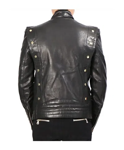 Balmain Lambskin Gold Button Jacket In Multi