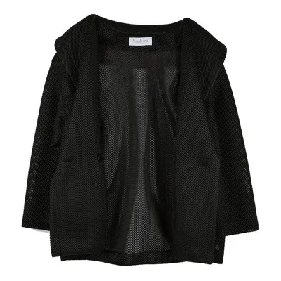 Max Mara Long-sleeved Coat In Black