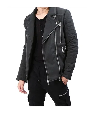 Balmain Double Zip Biker Jacket In Black