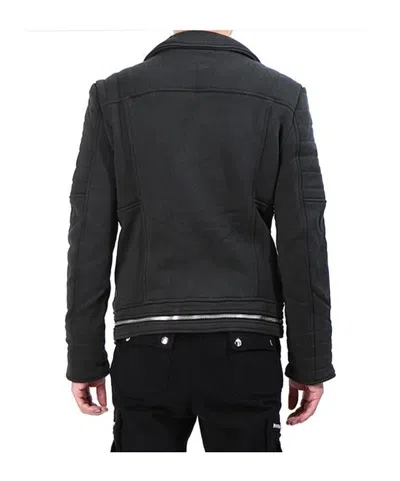 Balmain Double Zip Biker Jacket In Black