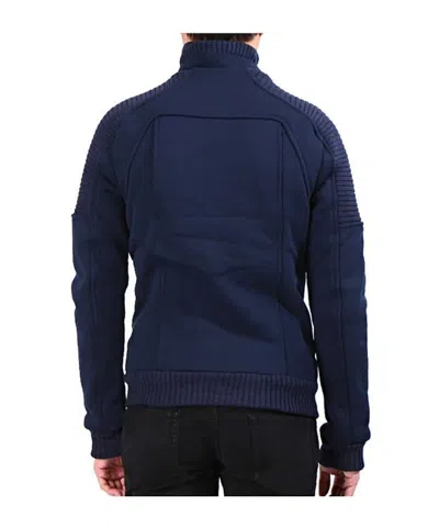 Balmain Biker Double Zip Jacket In Blue