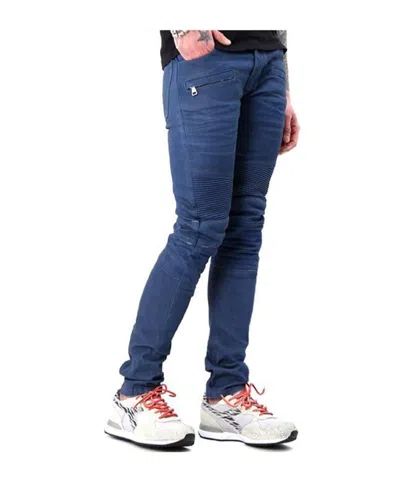 Balmain Pleated Jeans In Blue