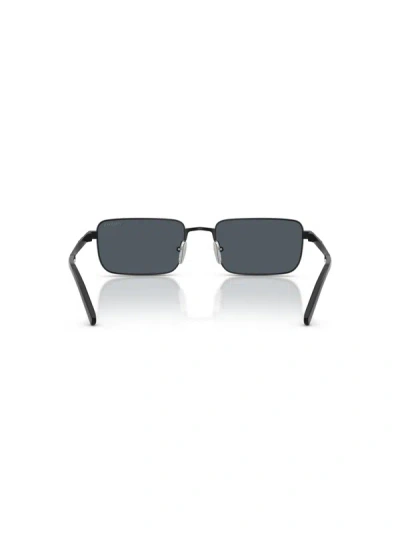 Prada Rectangular Frame Sunglasses With Dark Lenses In Gray
