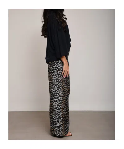Ganni Izey Wide Leg Jeans In Multi