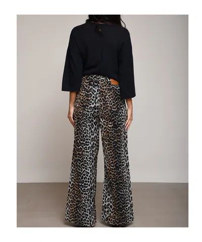 Ganni Izey Wide Leg Jeans In Multi