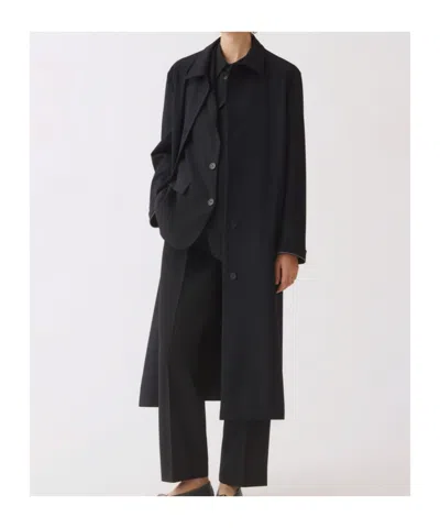 Fabiana Filippi Polyester Viscose Elastane Coat In Black