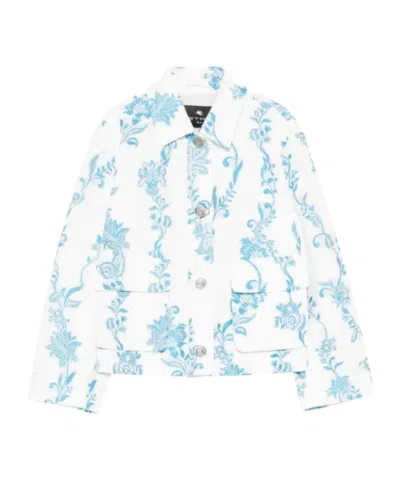 Etro Floral-embroidered Patch-pockets Jacket In Multi