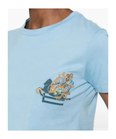 Etro Cotton Polyester T-shirt In Blue