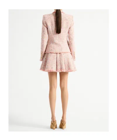 Balmain Tweed Jacket With 2 Buttons In Pink