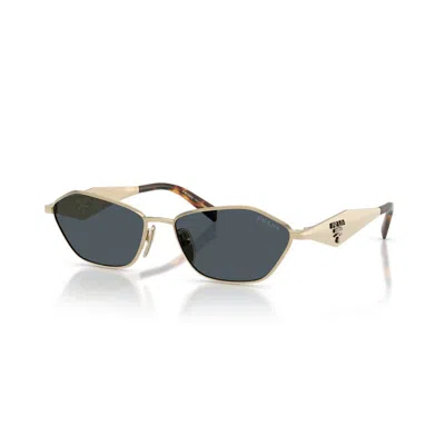 Prada Geometric-frame Sunglasses In Gold