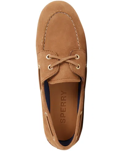 Sperry Slim Boat Shoes Tan In Multi