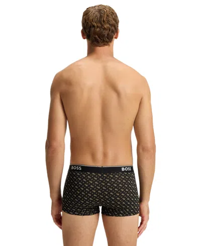 Hugo Boss Patterned Logo Boxers Pack Of Three In Multi