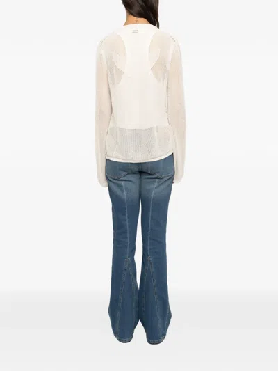 Zadig & Voltaire Womens Vanille Mandala Button-neck Cotton-blend Henley Jumper In Neutral