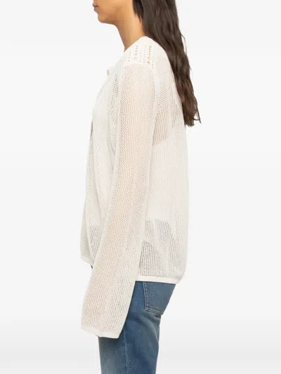 Zadig & Voltaire Womens Vanille Mandala Button-neck Cotton-blend Henley Jumper In Neutral