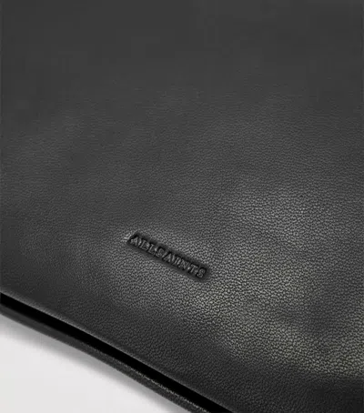 Allsaints Leather Bettina Large Leather Clutch Bag In Black