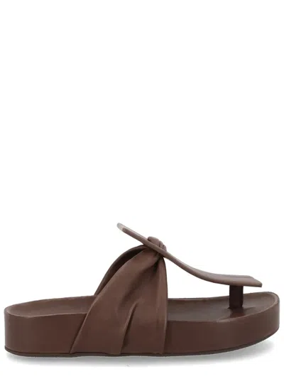 Uma Wang Flat Slide Sandals Open Square Toe Strap In Multi