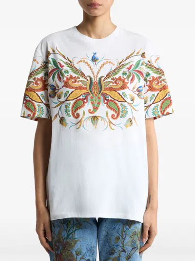 Etro Printed Cotton Jersey T-shirt In White