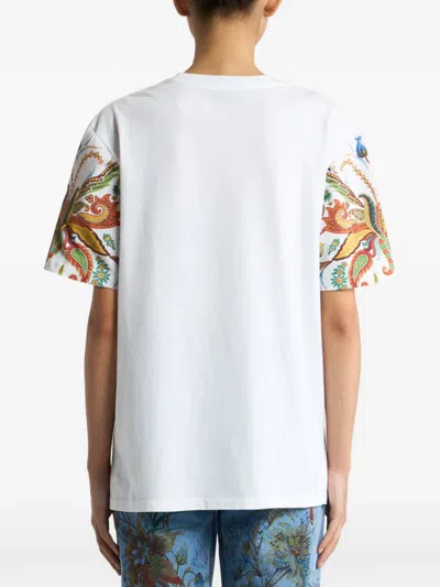Etro Printed Cotton Jersey T-shirt In White