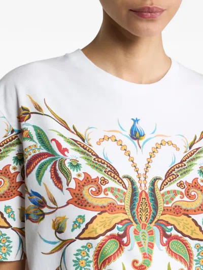 Etro Printed Cotton Jersey T-shirt In White