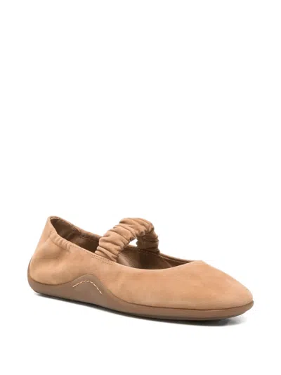 Ash Maya Ruched-strap Suede Ballet Flats In Multi